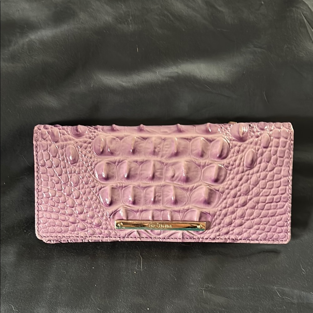 Brahmin Pink Crocodile Embossed Clutch